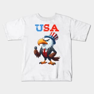 USA Bald Eagle Illustration Kids T-Shirt